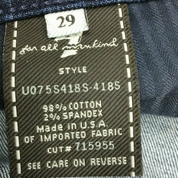 7 For All Mankind Bootcut Jeans Denmark Chain Link Embroidered Pockets Size 29 S - Picture 12 of 13